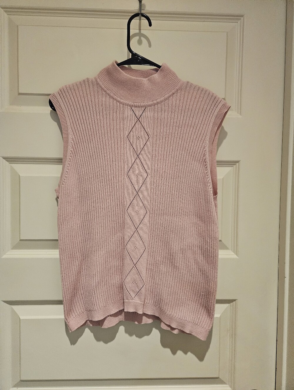 White Stag Soft Pink Ribbed Crew Neck Sleeveless Sweater